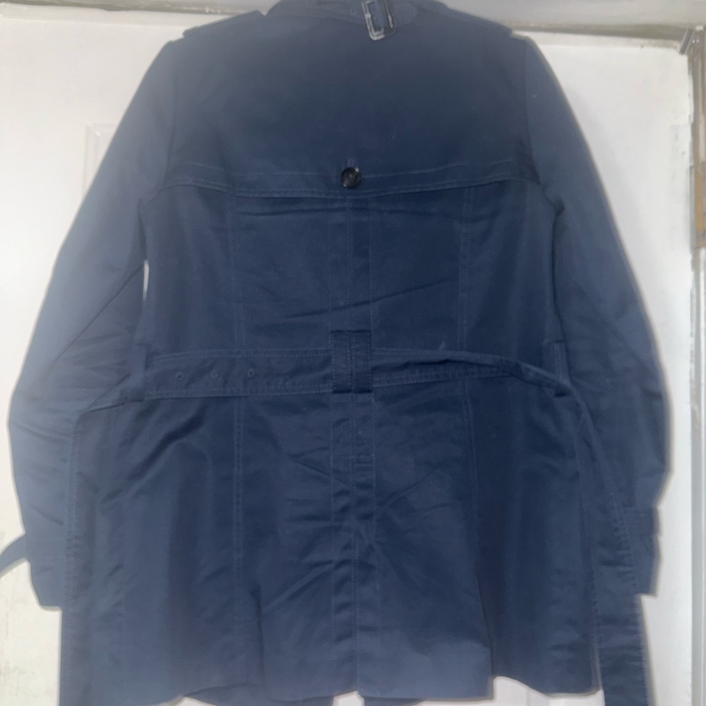 Banana Republic Navy Belted Trench Coat XS Double Breasted Classic EUC - Picture 9 of 16